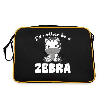 I'd rather be a zebra - cute zebra - Retro Bag - black/gold - Back