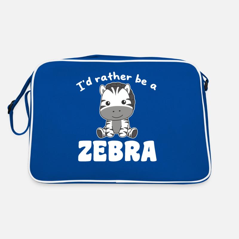 Ich wäre lieber ein Zebra - süßes Zebra Retro Tasche