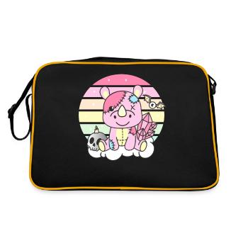 Kawaii Gothic Rhinoceros Pastel Gothic Goth - Retro Bag - black/gold - Back