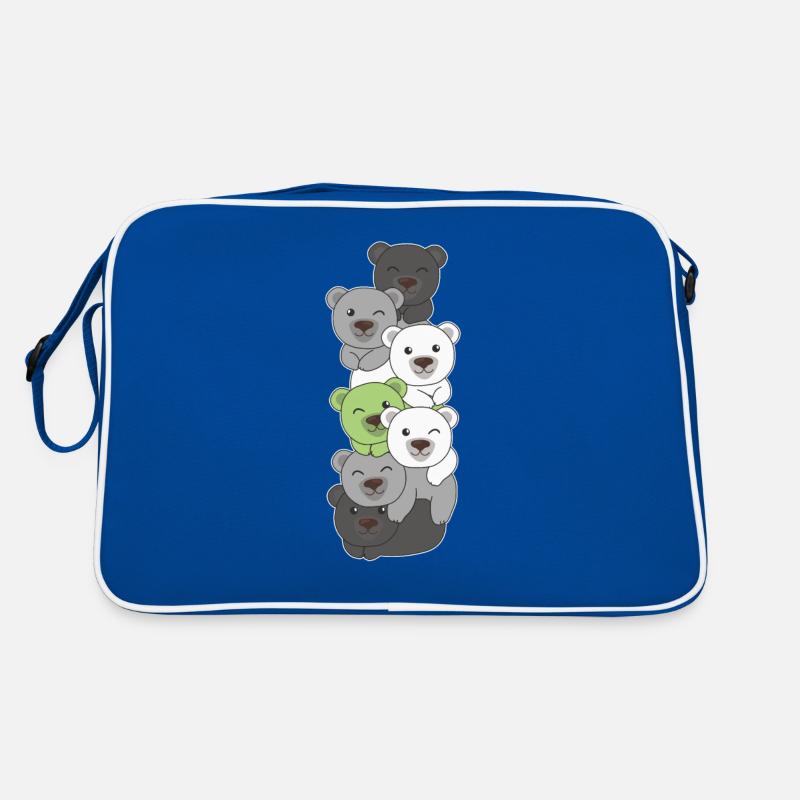 Agender Flag Pride LGBTQ Cute Bear Stack Retro Bag