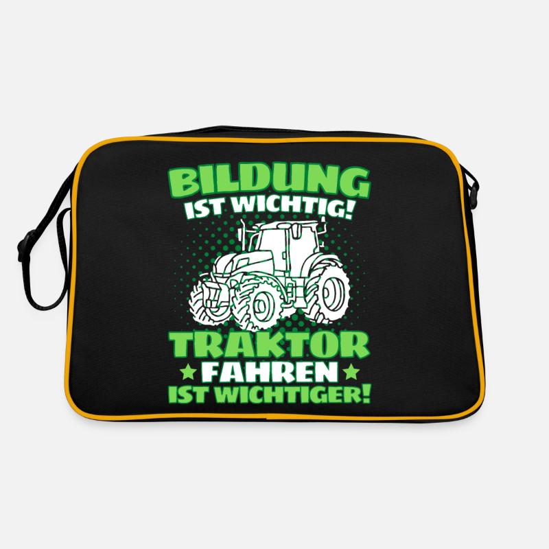 Funny tractor saying farmer or farmer Retro Bag