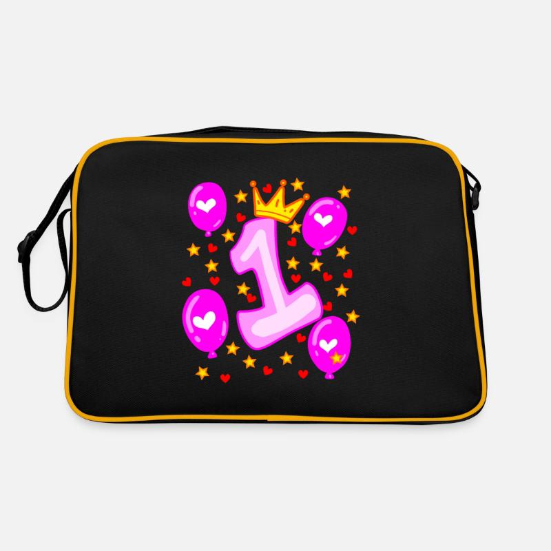 1. Geburtstag Mädchen Luftballons Krone Sterne Retro Tasche