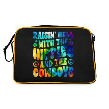 Tie dyeing peace - Retro Bag - black/gold - Back
