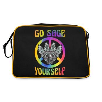 Hippie Peace Groovy - Retro Bag - black/gold - Back