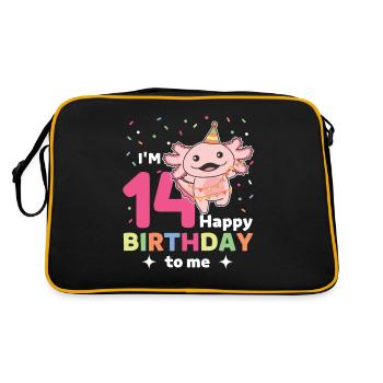 Axolotl pour les enfants de 14 ans quatorze ans - Sac Retro - noir/or - Dos