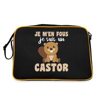 Je m'en fous je suis un castor - sweet beaver - Retro Bag - black/gold - Back