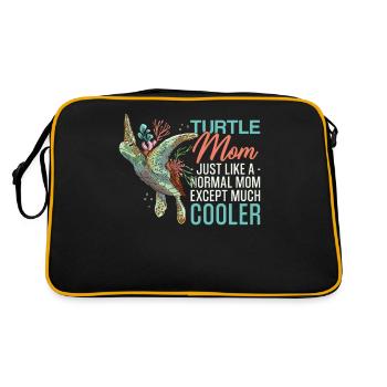 Sea Turtle Tortoise Mom Turtle Mom - Retro Tasche - Schwarz/Gold - Hinten