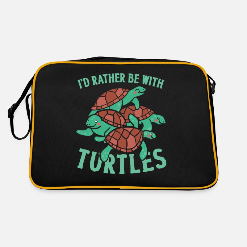 Sea Turtle Tortoise I'd Rather Be Retro Tasche