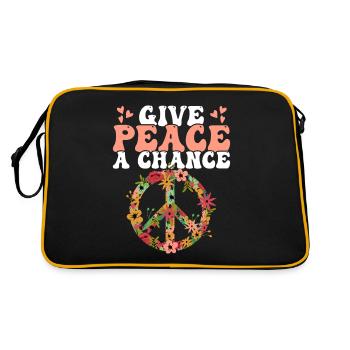 Hippie Peace Kindness - Retro Bag - black/gold - Back