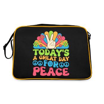 Hippie Peace Kindness - Retro Bag - black/gold - Back