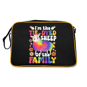 Funny hippie peace - Retro Bag - black/gold - Back