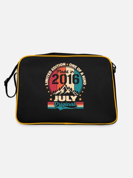 2016 July Vintage Made July 2016 Gift - Retro Bag - black/gold - Back