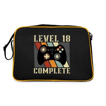 18 Geburtstag Junge Mädchen Deko TShirt Geschenke - Retro Tasche - Schwarz/Gold - Hinten
