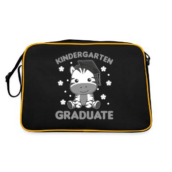 Kids Kindergarten graduate Zebra Graduation - Retro Tasche - Schwarz/Gold - Hinten