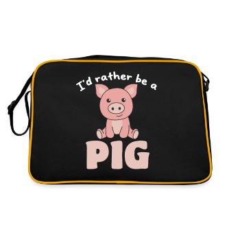 Je préfère être un cochon - doux cochon - Sac Retro - noir/or - Dos
