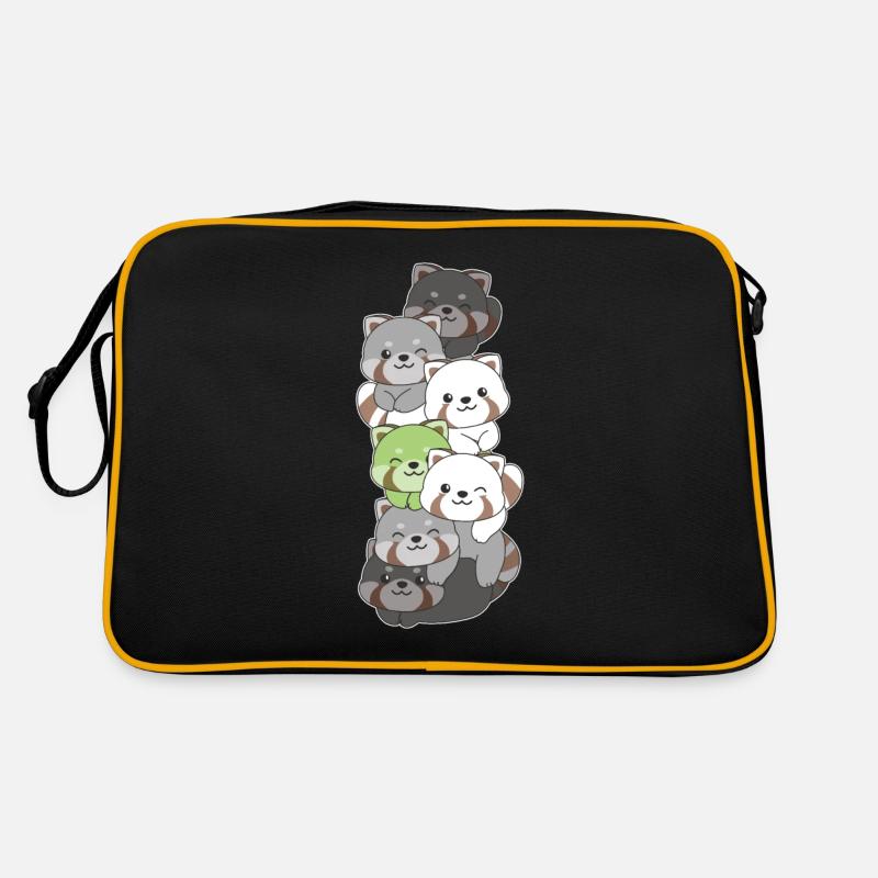 Agender Flag Pride LGBTQ süßer Roter Panda Stapel Retro Tasche