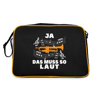 Ja das muss so laut - Retro Tasche - Schwarz/Gold - Hinten