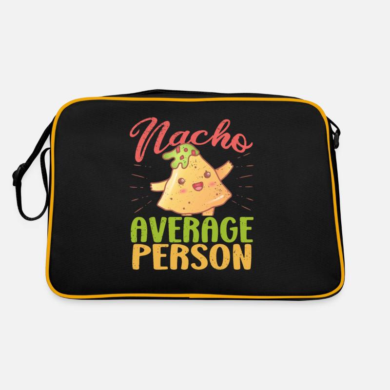 Nacho Salsa Dip Mexican Mexico Latino - Retro Bag - black/gold