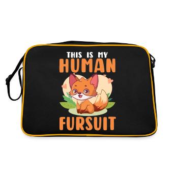 Furry Fandom Pumpkins Fursona - Retro Bag - black/gold - Back