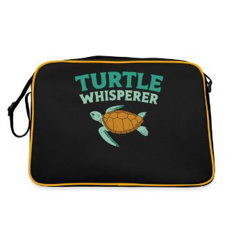Sea Turtle Tortoise Turtle - Retro Bag - black/gold - Back