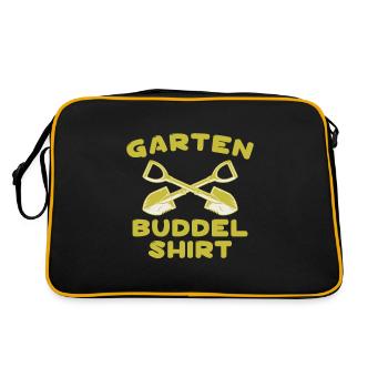 Garten Buddel Shirt Gärtner Gärtnerin Hobbygärtner - Retro Tasche - Schwarz/Gold - Hinten