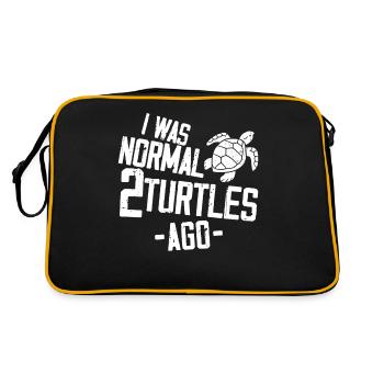 Sea Turtle Tortoise I Was Normal 2 - Retro Tasche - Schwarz/Gold - Hinten