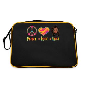 Hippie Dreadlocks Rasta - Retro Bag - black/gold - Back