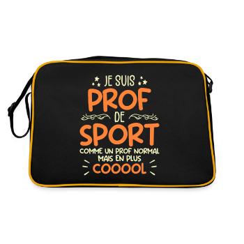 Je Suis Prof De Sport Cadeau Prof De Sport - Sac Retro - noir/or - Dos
