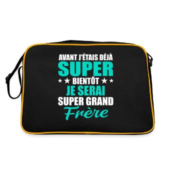 Je Serai Super Grand Frère Garçons - Sac Retro - noir/or - Dos