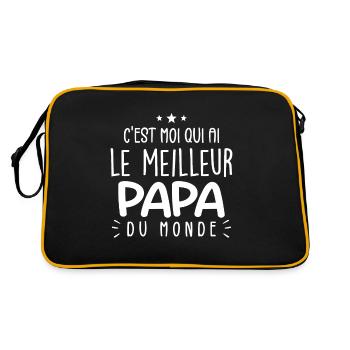 Le Meilleur Papa Cadeau Meilleur Père Humour - Sac Retro - noir/or - Dos