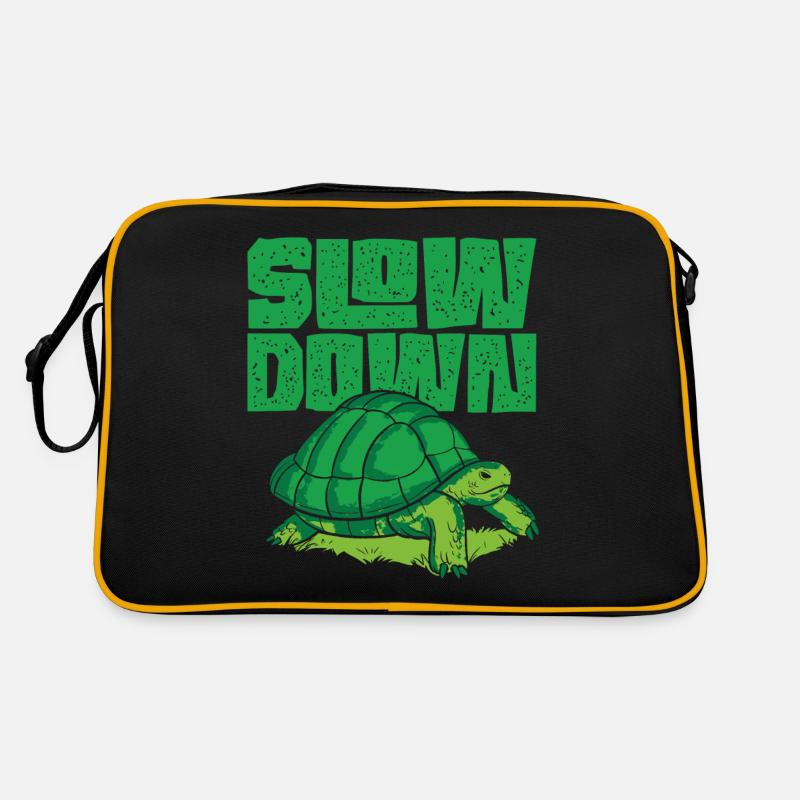 Sea Turtle Tortoise Slow Down Retro Tasche