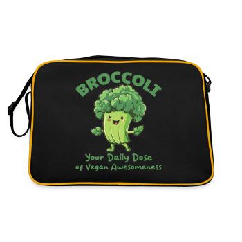 Broccoli Your Daily dose of Vegan Awesomeness - Retro Bag - black/gold - Back