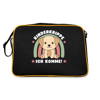 Kinderkrippe Ich Komme! Hund - Retro Tasche - Schwarz/Gold - Hinten