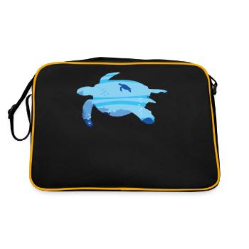 Sea Turtle Tortoise - Retro Bag - black/gold - Back