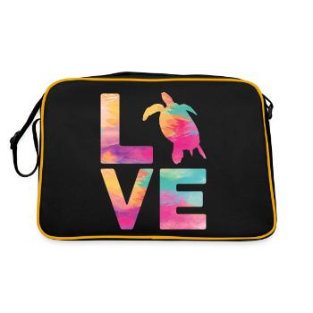 Sea Turtle Tortoise Love - Retro Bag - black/gold - Back