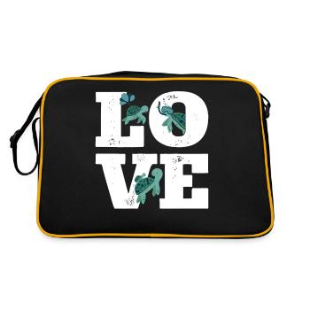 Sea Turtle Tortoise Love - Retro Bag - black/gold - Back
