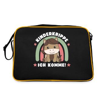 Kinderkrippe Ich Komme! Pferd - Retro Tasche - Schwarz/Gold - Hinten