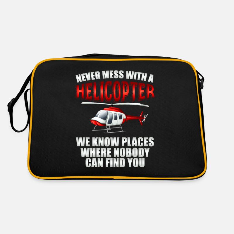 Helicopter Airplane Pilot Flight Gift Retro Bag
