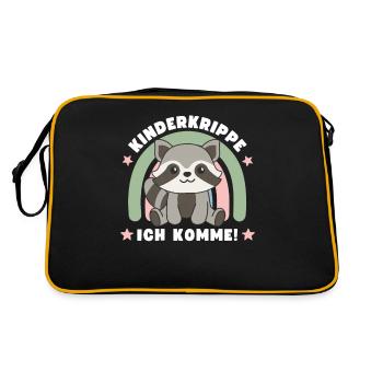 Kinderkrippe Ich Komme! - Retro Tasche - Schwarz/Gold - Hinten