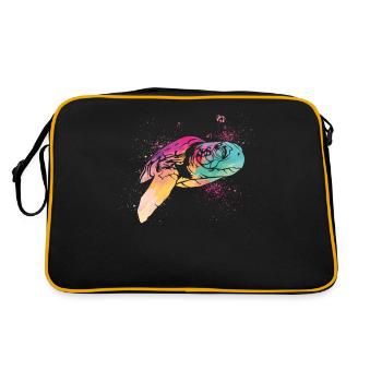 Sea Turtle Tortoise Watercolor - Retro Bag - black/gold - Back