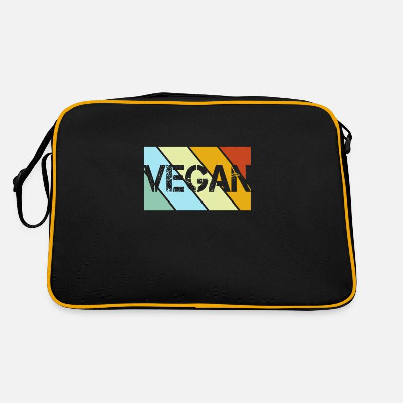 Vegan Retro - Retro Tasche - Schwarz/Gold