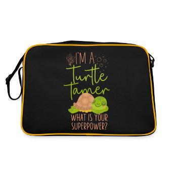 Sea Turtle Tortoise I'm A Turtle - Retro Tasche - Schwarz/Gold - Hinten