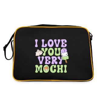 I love you very mochi - Kawaii mochi eis - Retro Tasche - Schwarz/Gold - Hinten