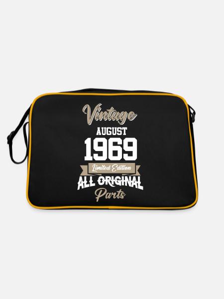 Août 1969 Cadeau d’anniversaire vintage - Sac Retro - noir/or