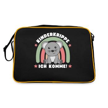Kinderkrippe Ich Komme! Maus - Retro Tasche - Schwarz/Gold - Hinten