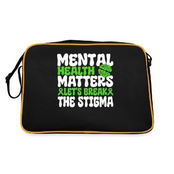 La santé mentale est importante, brisons la stigmatisation - Sac Retro - noir/or - Dos