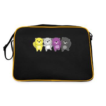 Nonbinary Beaver Flag Pride LGBTQ Cute Beaver - Retro Bag - black/gold - Back