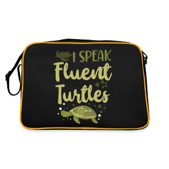 Tortue de mer Je parle couramment - Sac Retro - noir/or - Dos