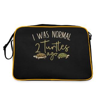 Sea Turtle Tortoise I Was Normal 2 - Retro Tasche - Schwarz/Gold - Hinten