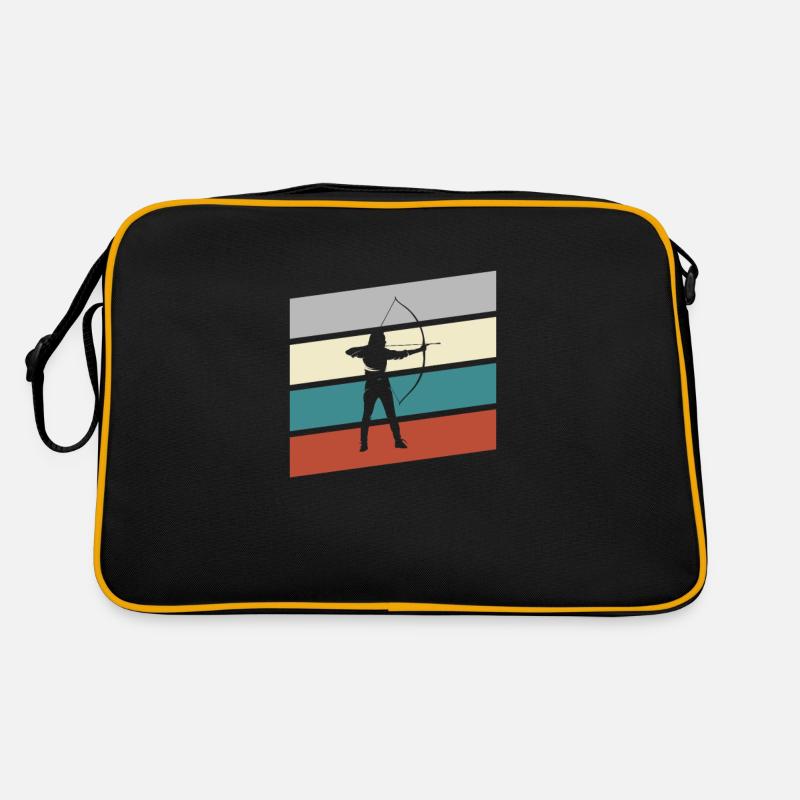 Bogenschießen Retro - Retro Tasche - Schwarz/Gold